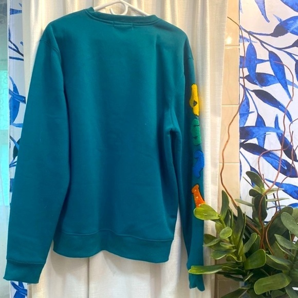 Men’s M. Society by Bad City Green & Red Hustle Crewneck Long Sleeve Sweatshirt - Picture 7 of 7